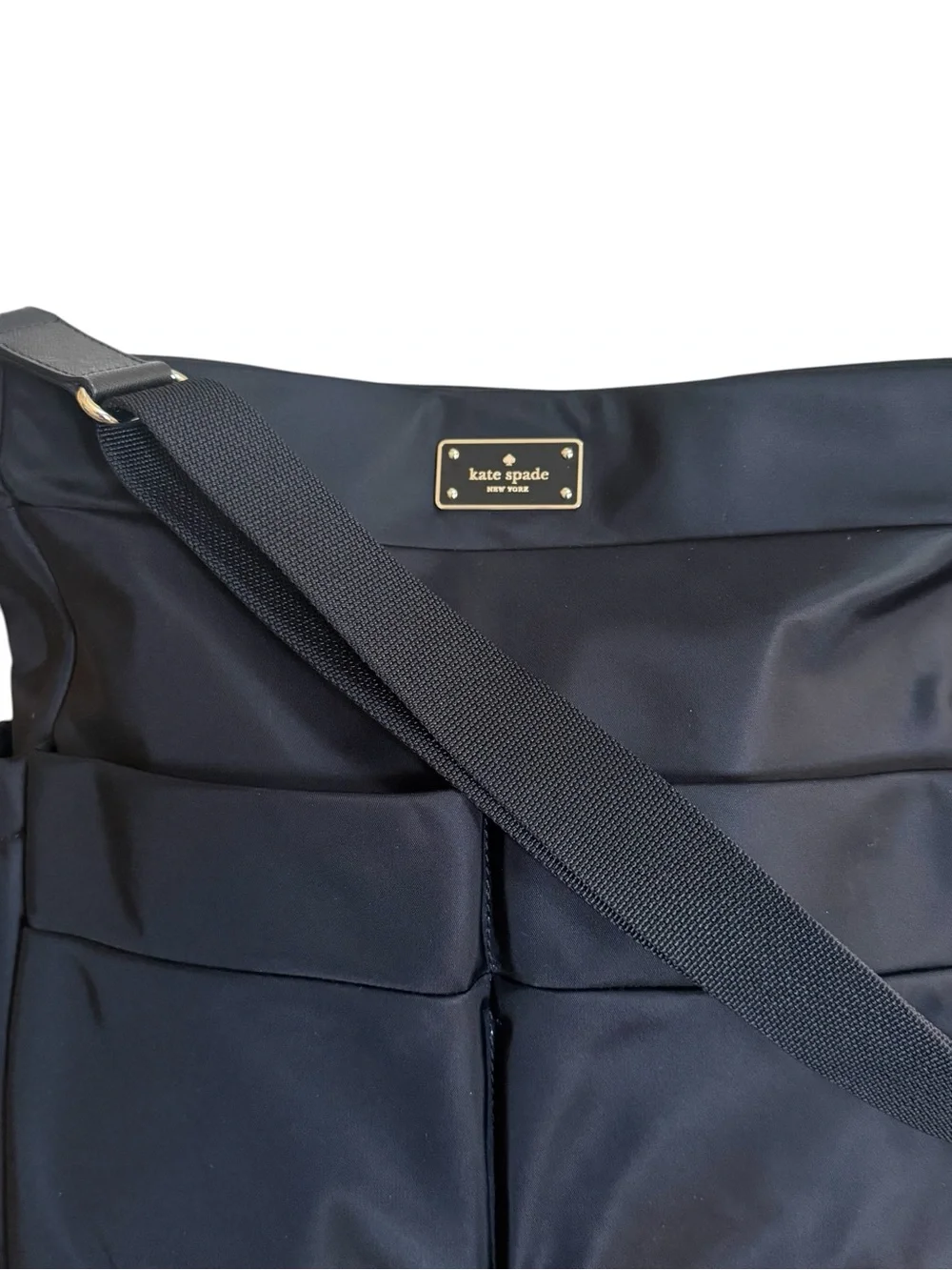 Kate Spade Black Nylon Multi Pocket Utility Diaper Crossbody Shoulder Tote - Picture 5 of 13
